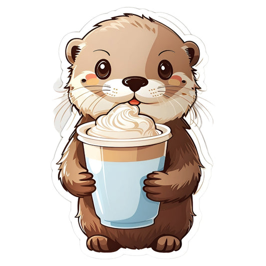 Set 12 bucati, Sticker decorativ, Vidra pofticioasa, Rezistent la apa, NO4217, 6 cm, Multicolor