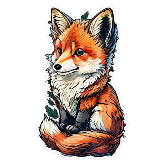 Set 12 bucati, Sticker decorativ, Vulpe bruna, Rezistent la apa, NO4598, 6 cm, Multicolor