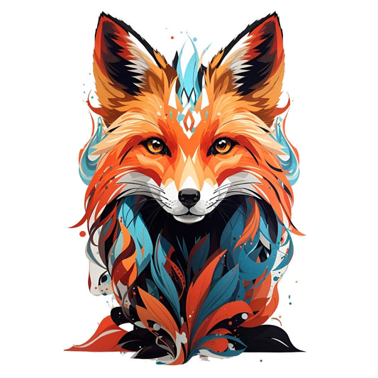 Set 12 bucati, Sticker decorativ, Vulpea cea sireata, Rezistent la apa, NO4066, 6 cm, Multicolor