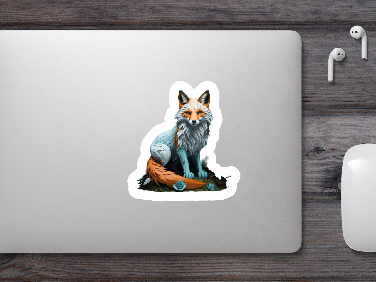 Set 12 bucati, Sticker decorativ, Vulpea de gheata, Rezistent la apa, NO4634, 6 cm, Multicolor