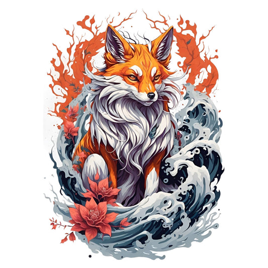 Set 12 bucati, Sticker decorativ, Vulpea inteleapta, Rezistent la apa, NO4116, 6 cm, Multicolor