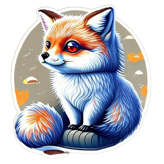 Set 12 bucati, Sticker decorativ, Vulpita siberiana, Rezistent la apa, NO4700, 6 cm, Multicolor