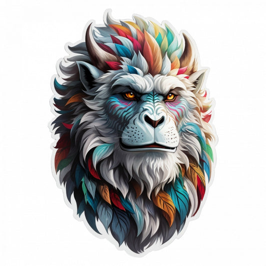 Set 12 bucati, Sticker decorativ, Yeti personaj mitologic, Rezistent la apa, NO3741, 6 cm, Multicolor