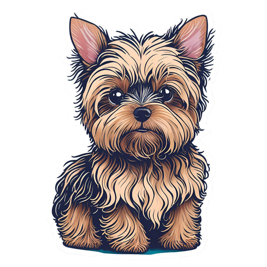 Set 12 bucati, Sticker decorativ, Yorkshire de plus, Rezistent la apa, NO4236, 6 cm, Multicolor