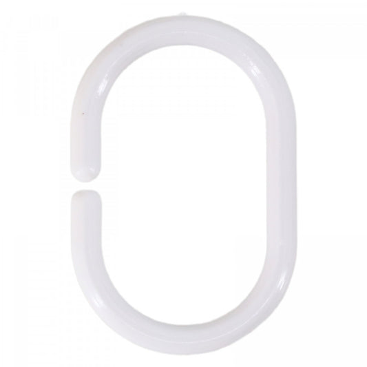 Set 12 inele pentru perdea de dus, 5.5 x 3.5 cm, Alb