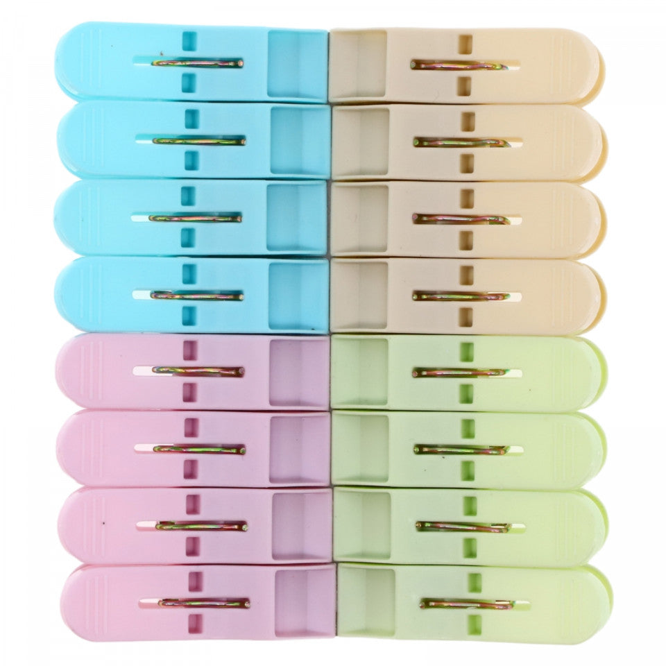 Set 16 Carlige rufe, Plastic, 6.5 cm, Multicolor