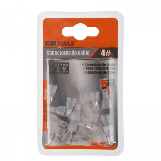 Set 18 conectori cablu, NO678, 4mm, Alb