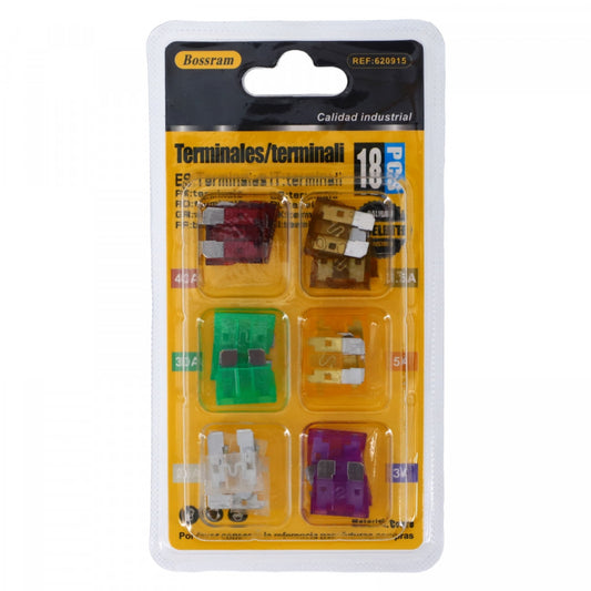 Set 18 sigurante auto, 3 - 5 - 7.5 - 25 - 30 - 40 A, NO65, 18.7 mm, Multicolor