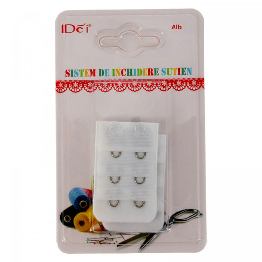 Set 2 accesorii pentru sutien, 2 randuri, Alb