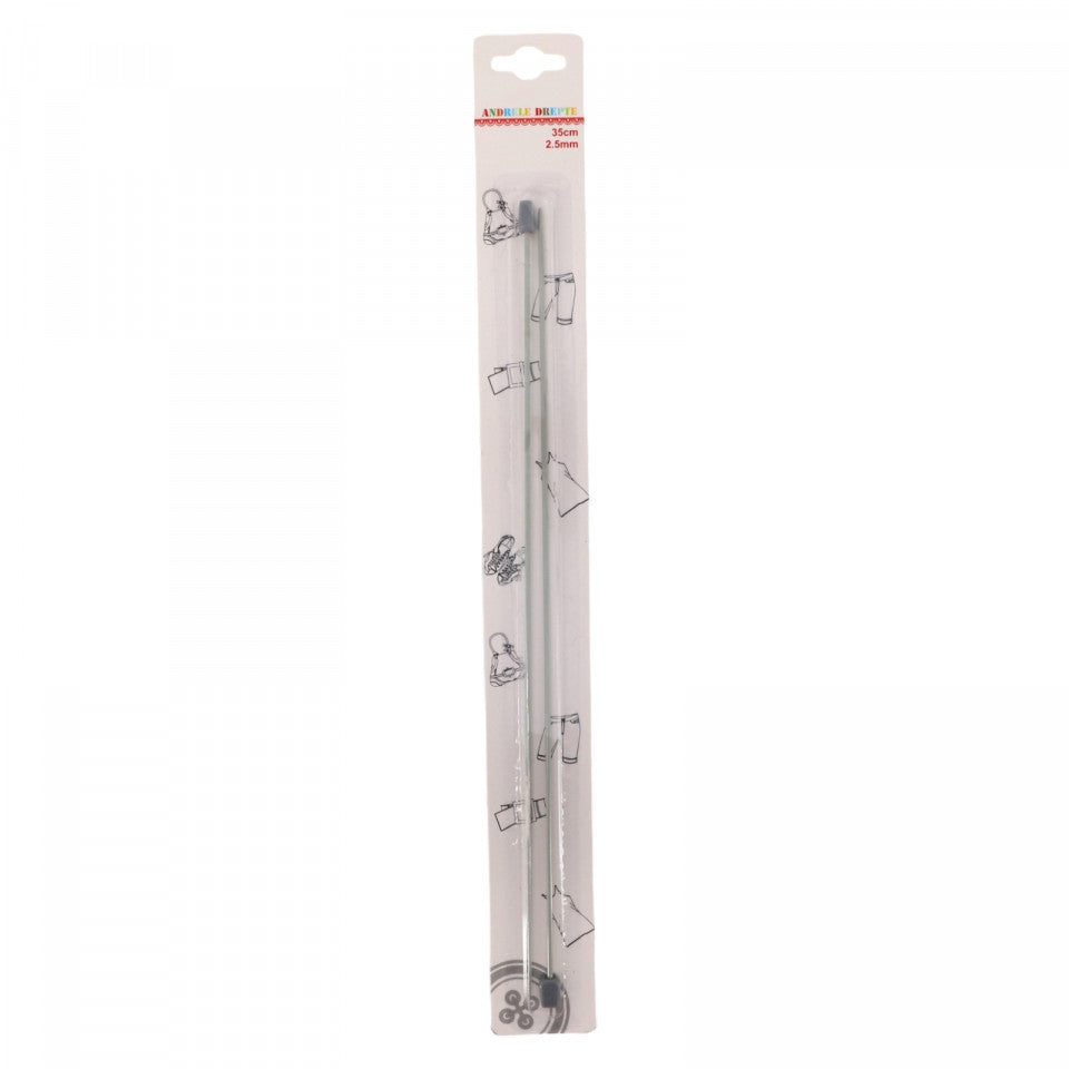 Set 2 Andrele drepte, NO563, 350 x 2.5 mm, Gri