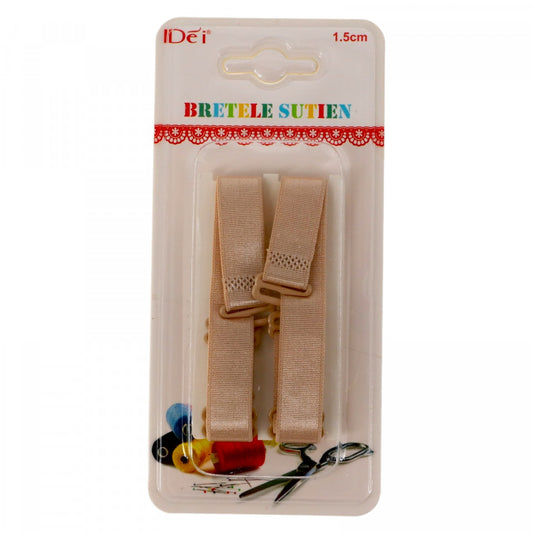 Set 2 bretele ajustabile pentru sutien, 1.5 cm, Bej