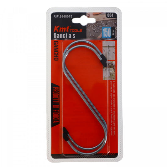 Set 2 buc, Carlige, Agatatori multifunctionale, Forma S, NO678, Otel, Sustinere 8 kg, 15 cm, Argintiu