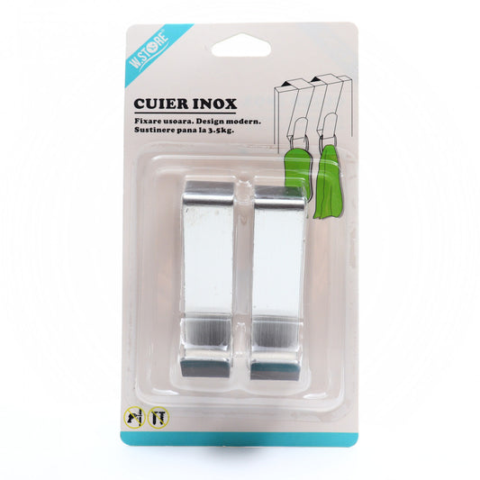 Set 2 buc, cuier din inox, 8 cm