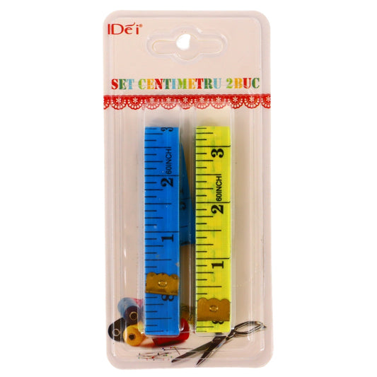 Set 2 bucati, Centimentru de croitorie, NO4322, 150 cm, Multicolor