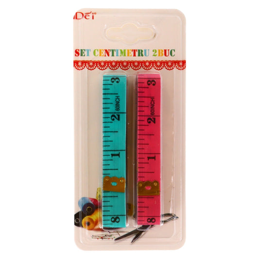 Set 2 bucati, Centimentru de croitorie, NO4323, 150 cm, Multicolor