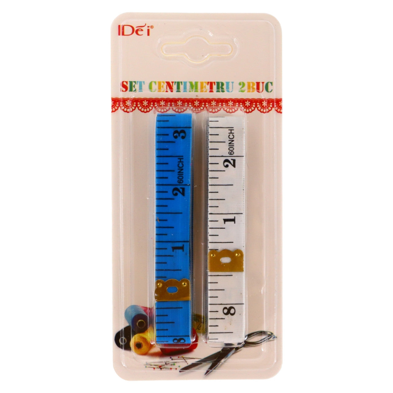 Set 2 bucati, Centimentru de croitorie, NO4324, 150 cm, Multicolor
