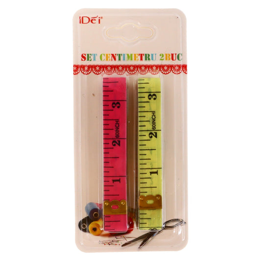 Set 2 bucati, Centimentru de croitorie, NO4325, 150 cm, Multicolor