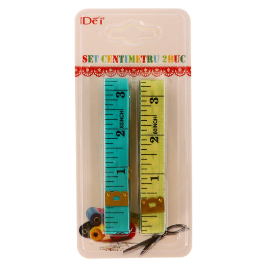 Set 2 bucati, Centimentru de croitorie, NO4326, 150 cm, Multicolor
