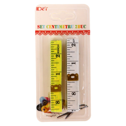 Set 2 bucati, Centimentru de croitorie, NO4327, 150 cm, Multicolor