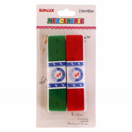 Set 2 bucati, Elastic de croitorie perforat,, NO334, 2.5 x 80 cm, Multicolor