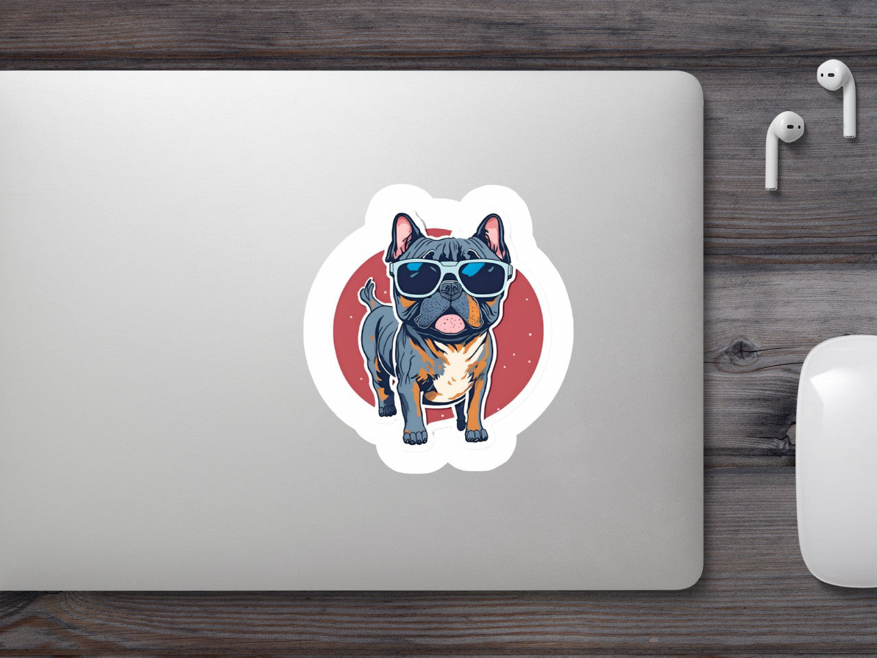 Set 2 bucati, Sticker decorativ, American Bully, Rezistent la apa, NO6576, 16 cm, Multicolor