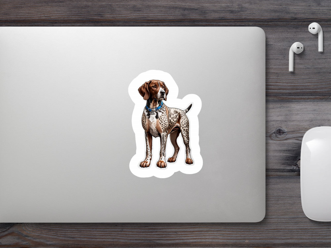 Set 2 bucati, Sticker decorativ, Brac german cu medalion, Rezistent la apa, NO5318, 16 cm, Multicolor