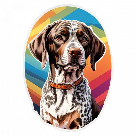 Set 2 bucati, Sticker decorativ, Brac german cu zgarda, Rezistent la apa, NO5319, 16 cm, Multicolor