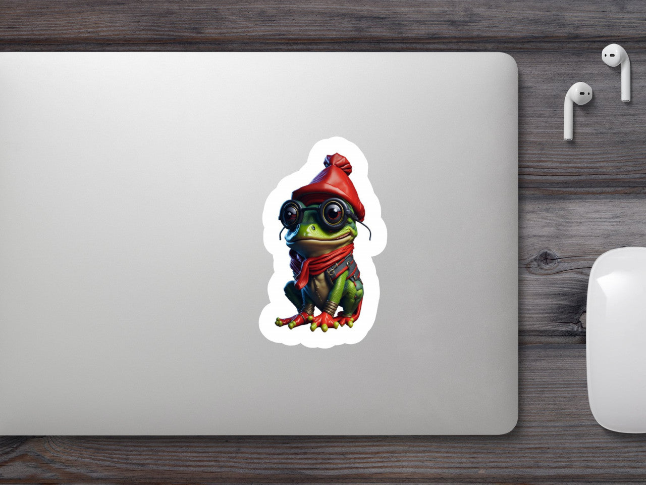 Set 2 bucati, Sticker decorativ, Broasca cu ochelari, Rezistent la apa, NO6153, 16 cm, Multicolor