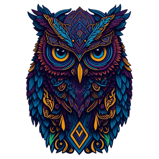 Set 2 bucati, Sticker decorativ, Bufnita Buf buf, Rezistent la apa, NO6608, 16 cm, Multicolor