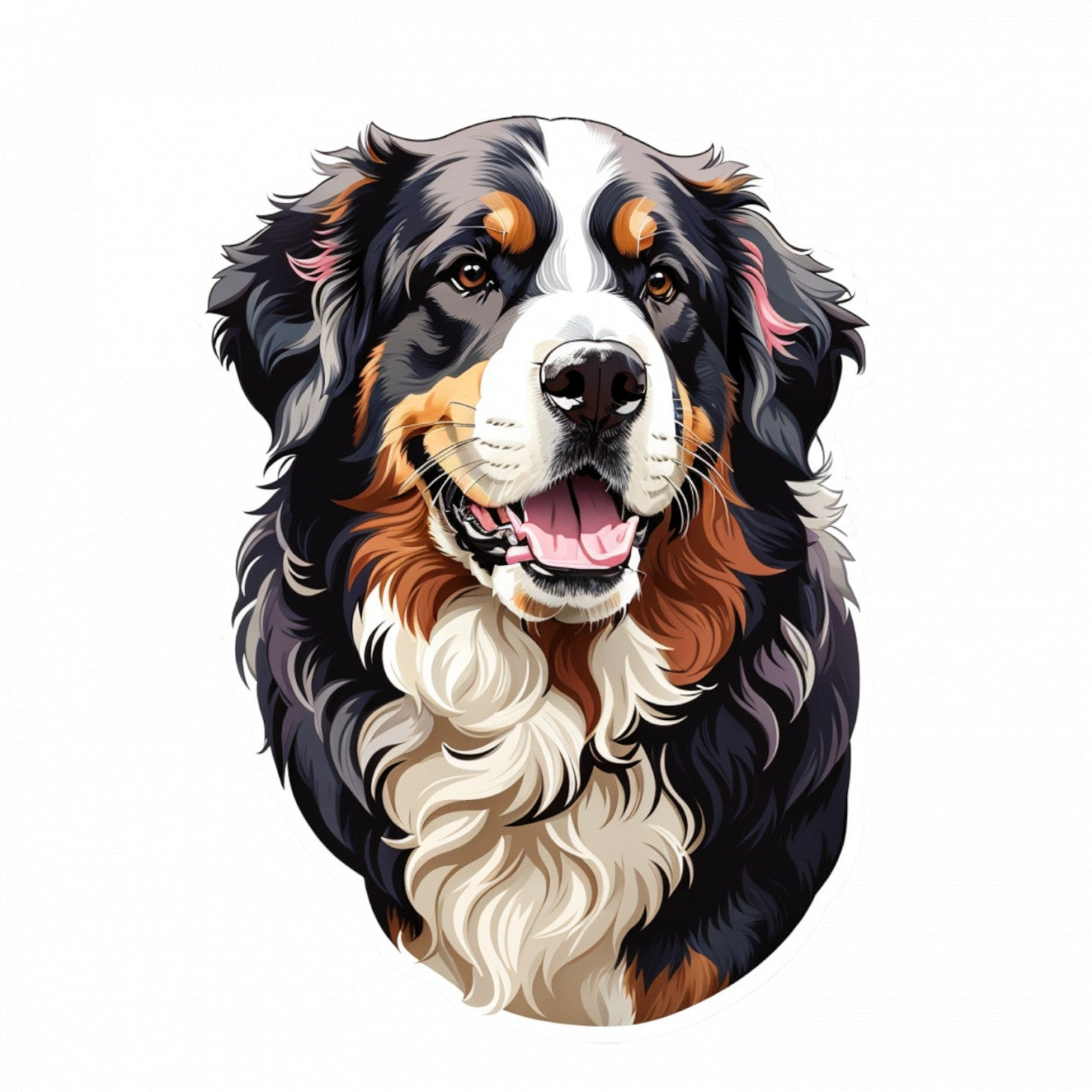 Set 2 bucati, Sticker decorativ, Caine Bernese de munte, Rezistent la apa, NO4734, 16 cm, Multicolor