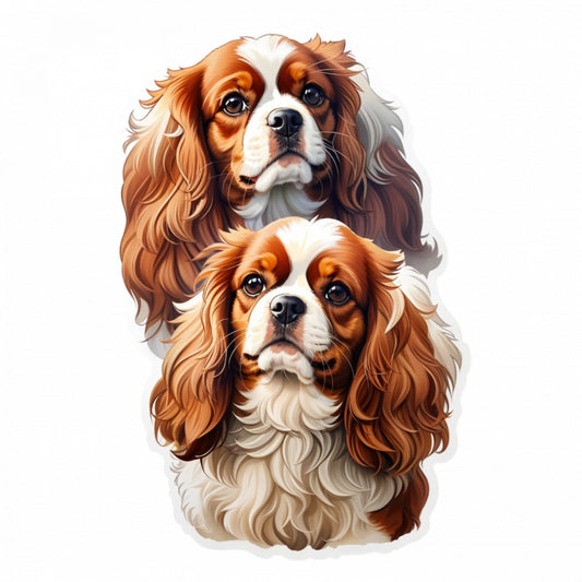 Set 2 bucati, Sticker decorativ, Caini rasa Spaniel, Rezistent la apa, NO5049, 16 cm, Multicolor