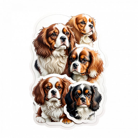 Set 2 bucati, Sticker decorativ, Caini rasa Spaniel, Rezistent la apa, NO5051, 16 cm, Multicolor
