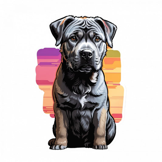 Set 2 bucati, Sticker decorativ, Cane corso, Rezistent la apa, NO5035, 16 cm, Multicolor