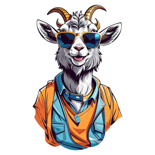 Set 2 bucati, Sticker decorativ, Capra Fashion, Rezistent la apa, NO6258, 16 cm, Multicolor