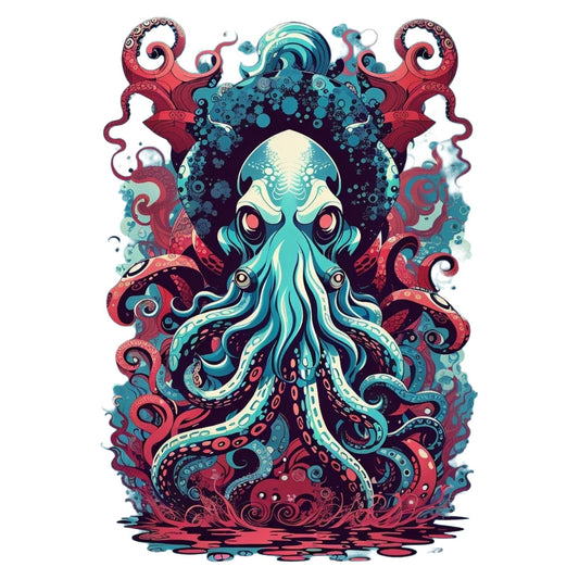 Set 2 bucati, Sticker decorativ, Caracatita mistica, Rezistent la apa, NO6470, 16 cm, Multicolor