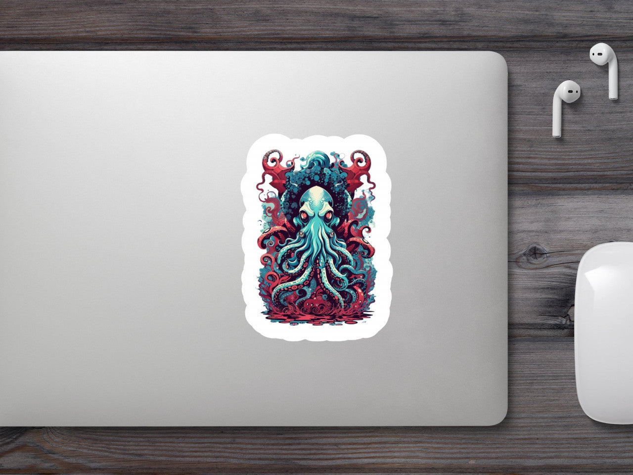 Set 2 bucati, Sticker decorativ, Caracatita mistica, Rezistent la apa, NO6470, 16 cm, Multicolor