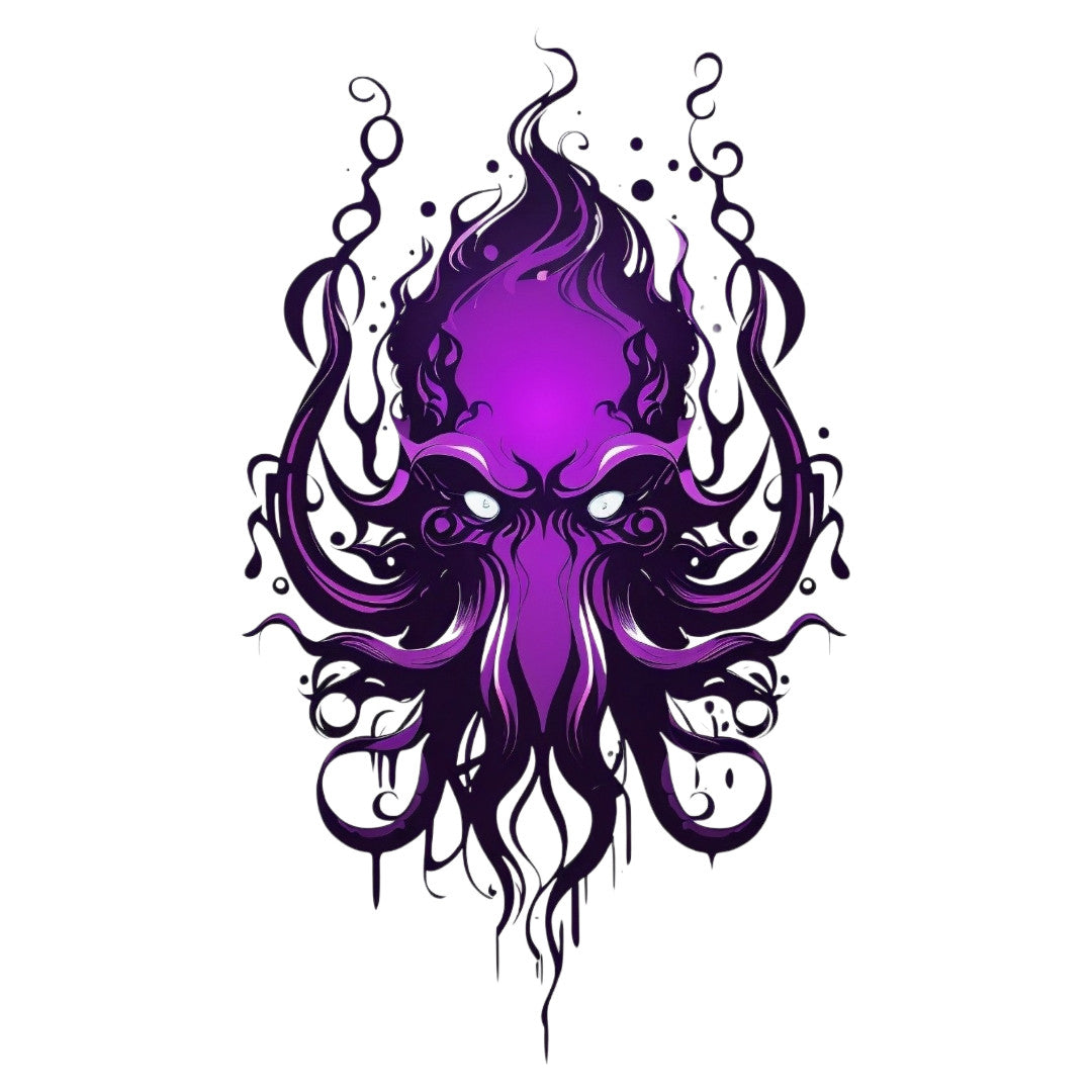 Set 2 bucati, Sticker decorativ, Caracatita, Rezistent la apa, NO6321, 16 cm, Multicolor