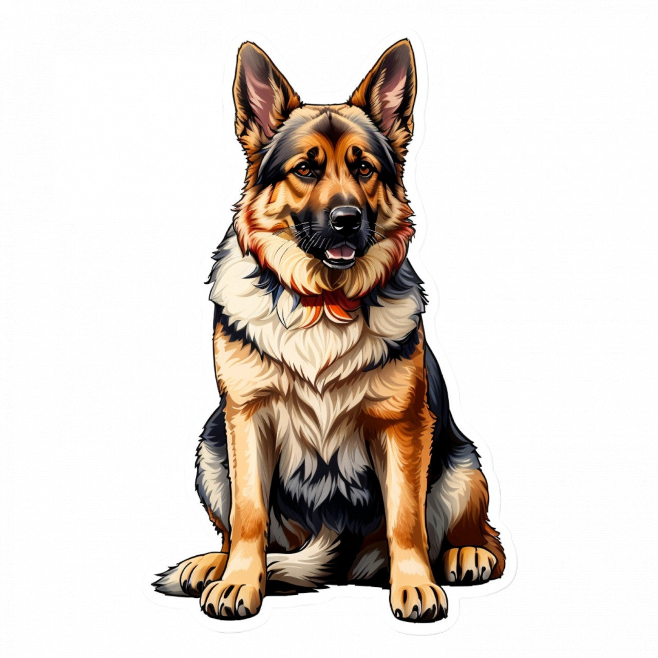 Set 2 bucati, Sticker decorativ, Ciobanesc german cu medalion, Rezistent la apa, NO5312, 16 cm, Multicolor