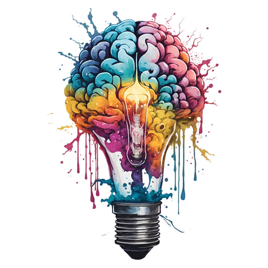 Set 2 bucati, Sticker decorativ, Creierul din bec, Rezistent la apa, NO6203, 16 cm, Multicolor