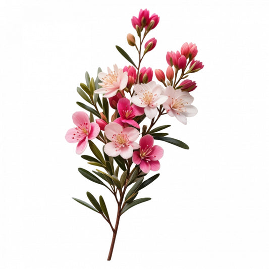 Set 2 bucati, Sticker decorativ, Crenguta flori de ceara, Rezistent la apa, NO6064, 16 cm, Multicolor
