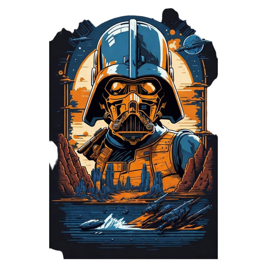 Set 2 bucati, Sticker decorativ, Darth Vader , Rezistent la apa, NO6969, 16 cm, Multicolor