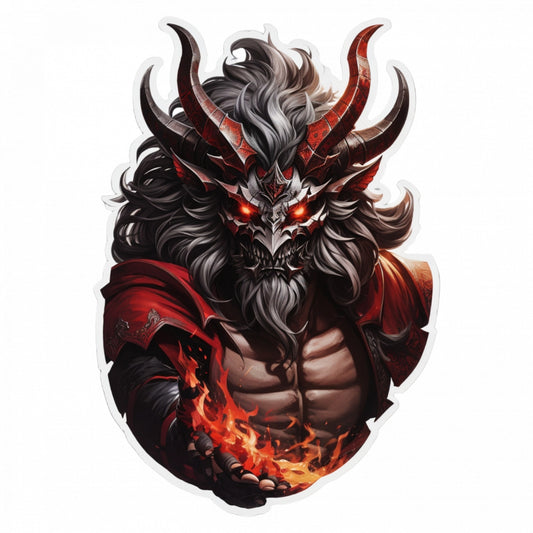 Set 2 bucati, Sticker decorativ, Demonul Asmodeus bust, Rezistent la apa, NO4843, 16 cm, Multicolor