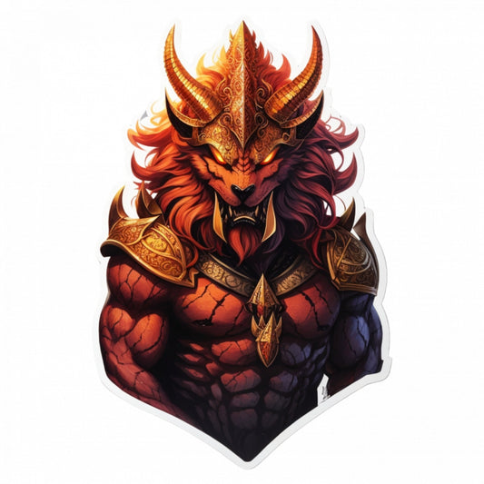 Set 2 bucati, Sticker decorativ, Demonul Malphas cu coif, Rezistent la apa, NO5559, 16 cm, Multicolor