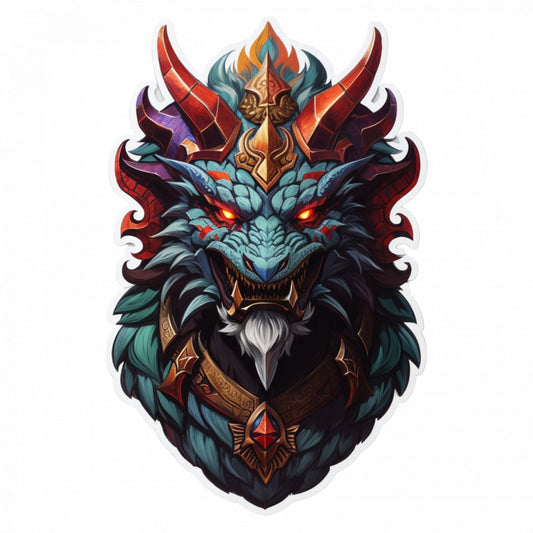 Set 2 bucati, Sticker decorativ, Demonul Malphas cu colti, Rezistent la apa, NO5560, 16 cm, Multicolor