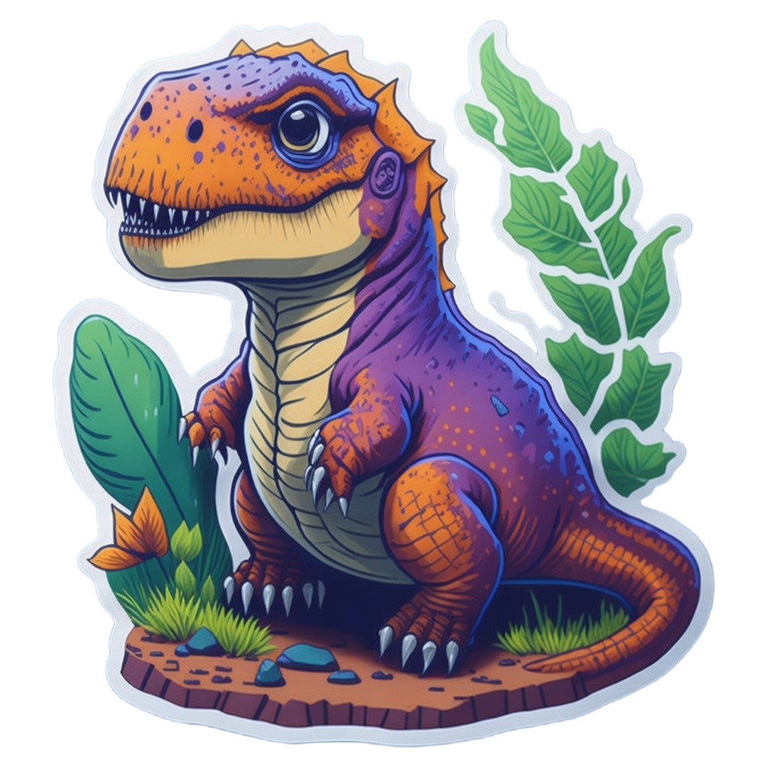 Set 2 bucati, Sticker decorativ, Dino pui, Rezistent la apa, NO6584, 16 cm, Multicolor