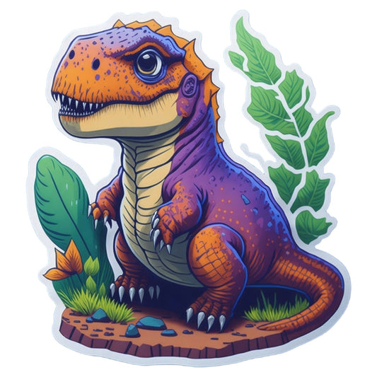 Set 2 bucati, Sticker decorativ, Dino pui, Rezistent la apa, NO6584, 16 cm, Multicolor