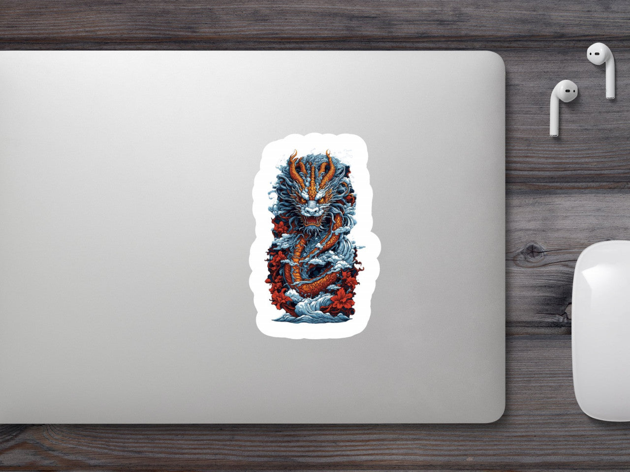 Set 2 bucati, Sticker decorativ, Dragonul japonez, Rezistent la apa, NO6451, 16 cm, Multicolor