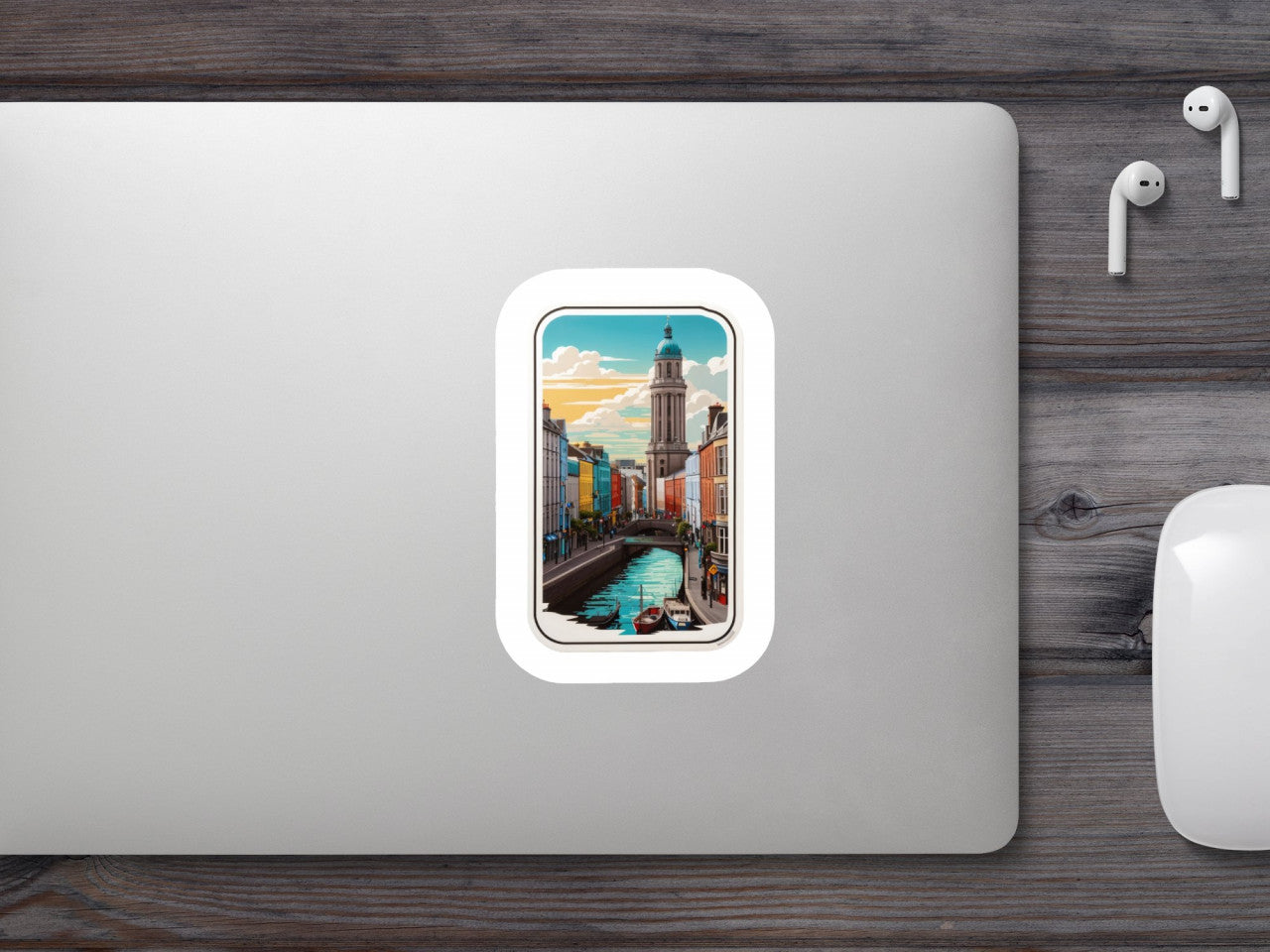 Set 2 bucati, Sticker decorativ, Dubai marina, Rezistent la apa, NO5203, 16 cm, Multicolor