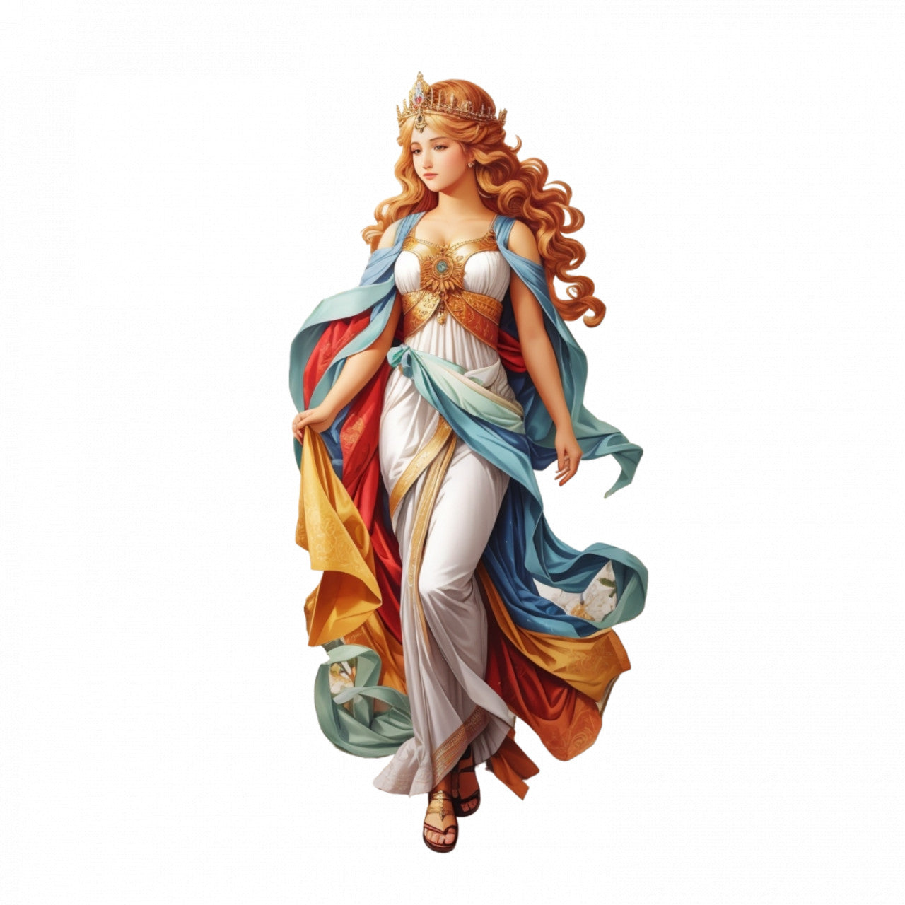 Set 2 bucati, Sticker decorativ, Fata simbol zodia fecioara, Rezistent la apa, NO6056, 16 cm, Multicolor