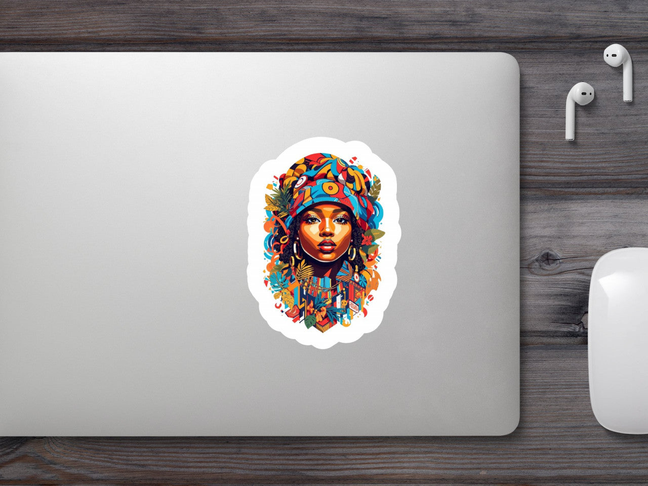 Set 2 bucati, Sticker decorativ, Fetita Afro, Rezistent la apa, NO6146, 16 cm, Multicolor